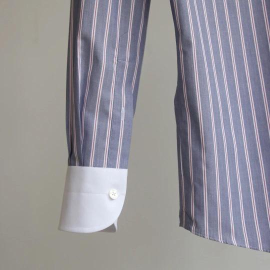 Striped Shirt with Contrast Collar