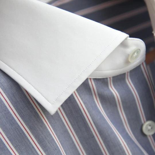 Striped Shirt with Contrast Collar