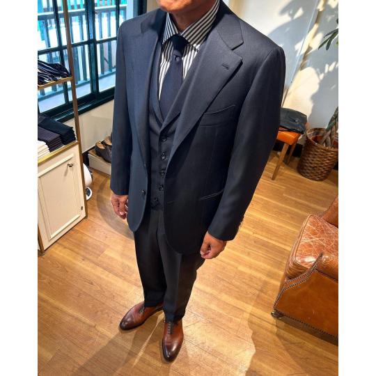 Navy 3P suit Fabric Loro Piana