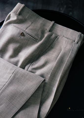 Bespoke high twist wool trousers