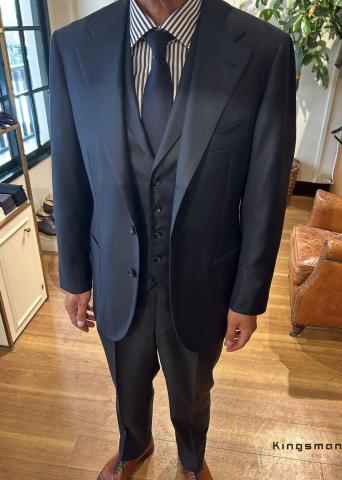 Navy 3P suit Fabric Loro Piana