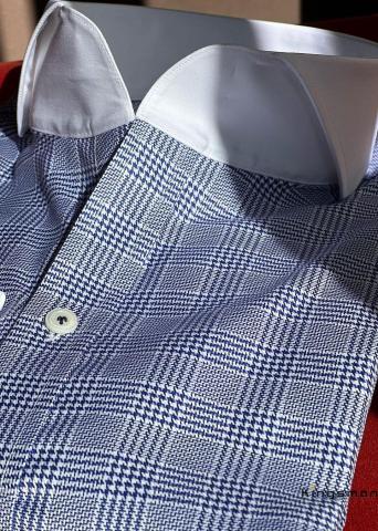 Striped Shirt with Contrast Collar