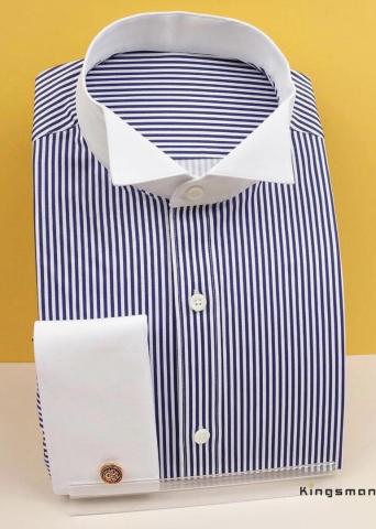 Striped Shirt with Contrast Collar